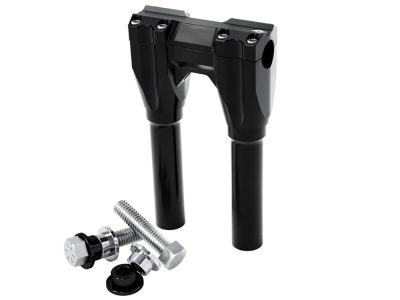 8in. Straight x 1-1/8in. Clamp Isolated Riser Kit - Black. Fits 1-1/8in. Handlebar