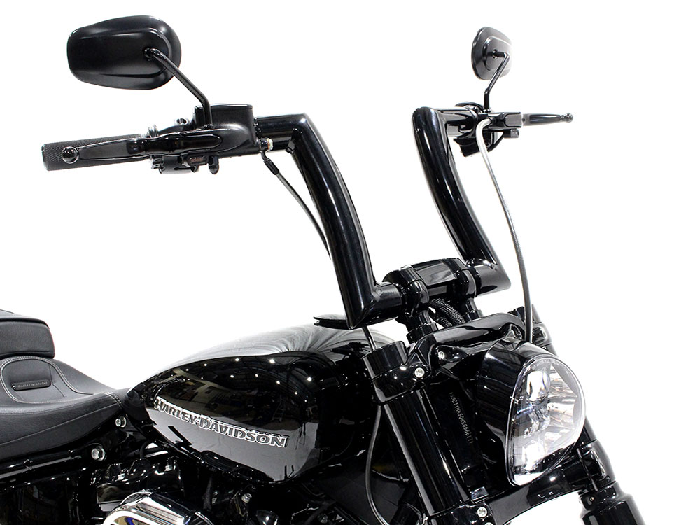 2.0in. Strip Bar, 12in. x 2in. Ape Hanger Handlebar - Gloss Black. - Image 3