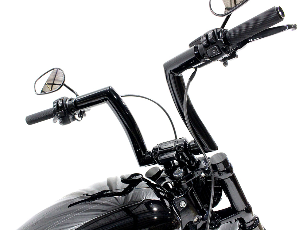 2.0in. Strip Bar, 12in. x 2in. Ape Hanger Handlebar - Gloss Black. - Image 4