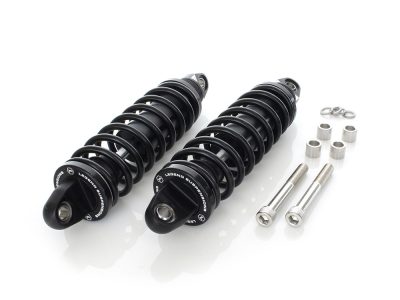 REVO Series, 12in. Rear Shock Absorbers - Black. Fits Dyna 1991-2017.