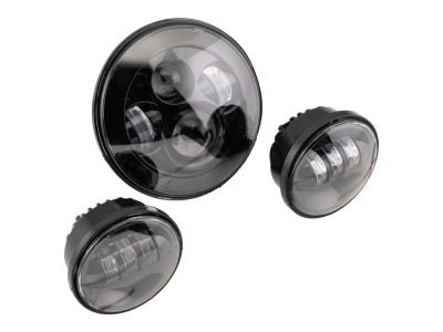 7in. HeadLight & 4.5in. Passing Lamps (2) Insert Bundle - Black. Fits H-D with 7in. Headlights & 4.5in. Passing Lamps.