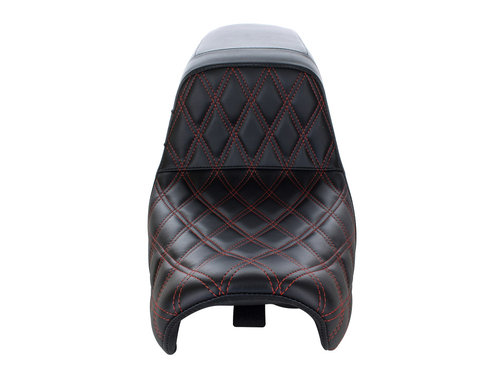 Kickflip Dual Seat with Red Double Diamond Stitch. Fits Dyna 2006-2017. - Image 2