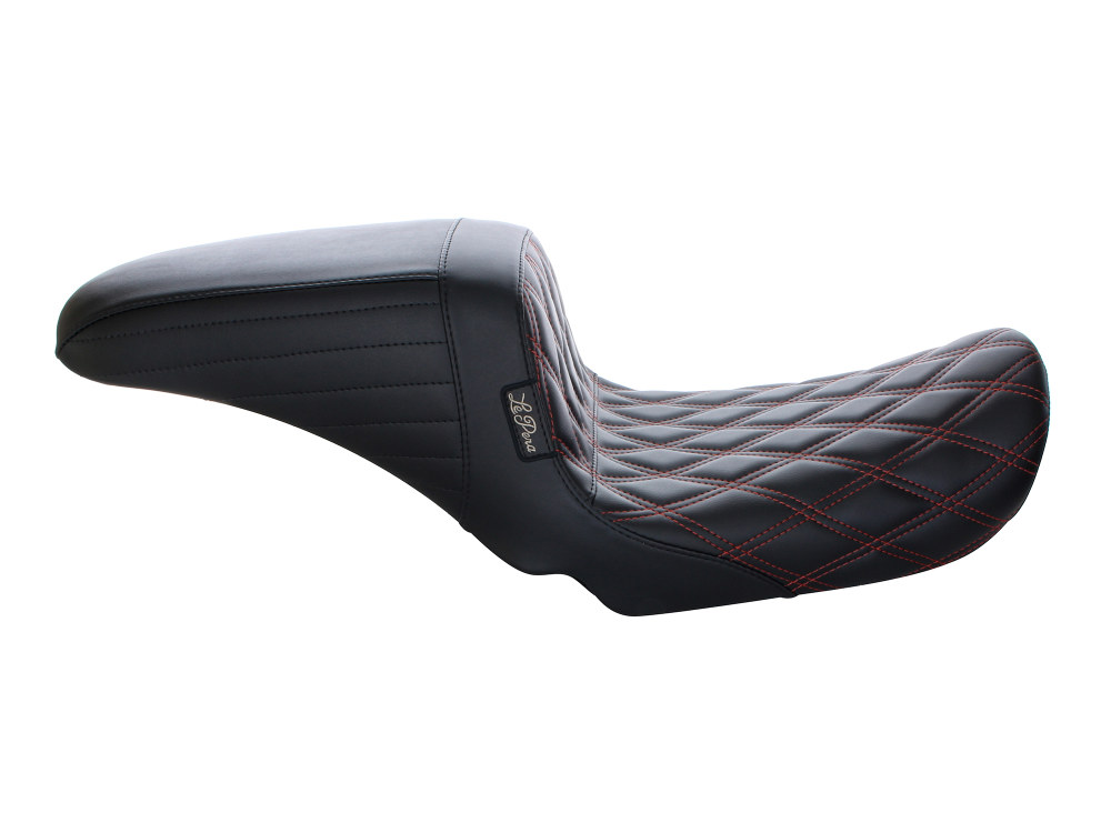 Kickflip Dual Seat with Red Double Diamond Stitch. Fits Dyna 2006-2017. - Image 3