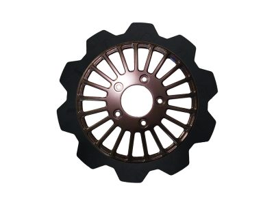 11.8in. Front Breakout Crown Disc Rotor - Black Band & Black Carrier. Fits Dyna 2006-2017, Softail 2015up, Sportster 2014-2021 & Some Touring 2008up.