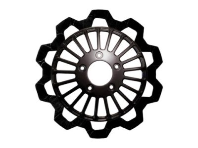 11.5in. Rear Breakout Bow-Tie Disc Rotor - Black Band & Black Carrier. Fits Big Twin 2000up & Sportster 2000-2010.