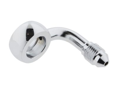 Chrome True 12mm ID, 90 Degree Banjo - Male #3 End.
