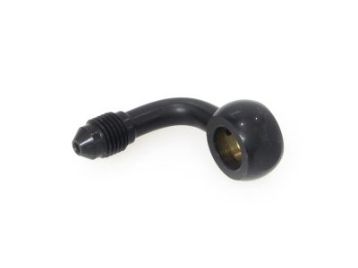 Black 3/8in. (10mm) ID, 90 Degree Banjo - Male #3 End.