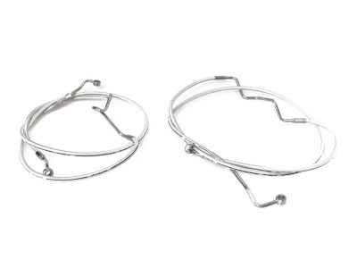 +4in. Over Length Lower Front Brake Line - Sterling Chromite. Fits Touring 2014-2023