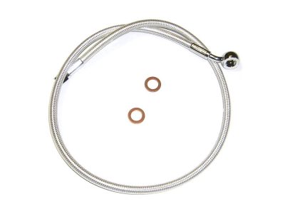 22in. Upper Front Brake Line with 10mm x 180 Degree Banjo - Sterling Chromite.
