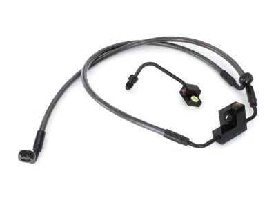 +2in. Over Length Lower Front Brake Line - Black Pearl. Fits Dyna Fat Bob 2012-2017 & Dyna Low Rider 2014-2017