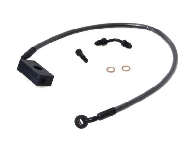 +6in. Length Lower Front Brake Line - Black Pearl. Fits Softail 2018up