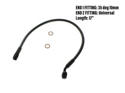 17in. Upper Front Brake Line with 10mm x 35 Degree Banjo - Black Pearl.