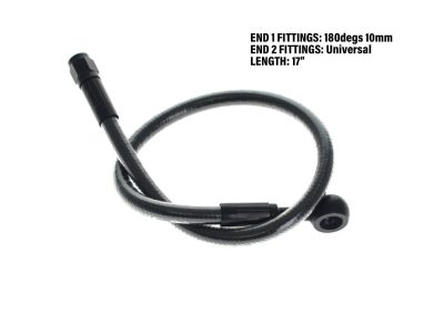 17in. Upper Front Brake Line with 10mm x 180 Degree Banjo - Black Pearl.