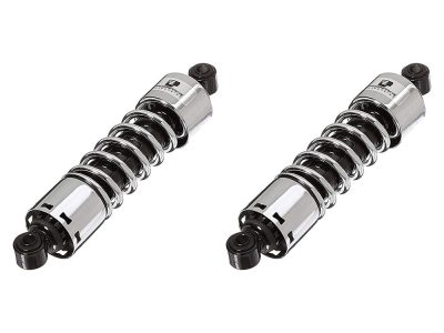 412 Series, 12in. Standard Spring Rate Rear Shock Absorbers - Chrome. Fits Dyna 1991-2017.