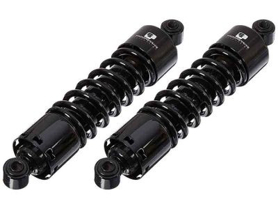 412 Series, 12.6in. Standard Spring Rate Rear Shock Absorbers - Black. Fits Dyna 1991-2017.