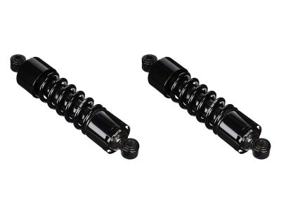 412 Series, 12in. Heavy Duty Spring Rate Rear Shock Absorbers - Black. Fits Dyna 1991-2017.
