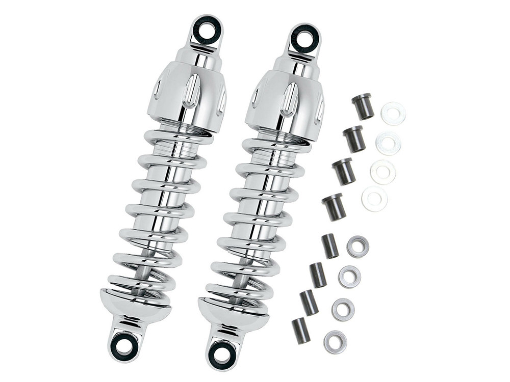 430 Series, 12in. Standard Spring Rate Rear Shock Absorbers - Chrome. Fits Street 2015-2020