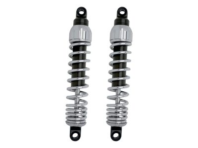 444 Series, 12in. Standard Spring Rate Rear Shock Absorbers - Chrome. Fits Dyna 1991-2017.