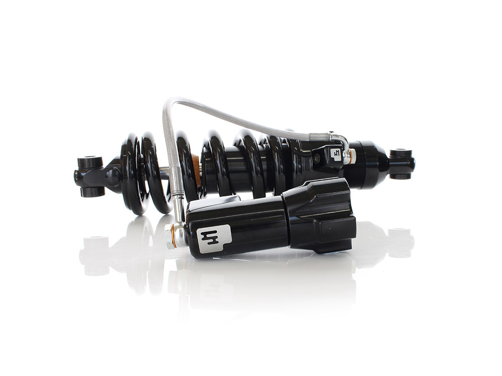 465 Series, 13.1in. Rear Shock Absorber with Remote Adjustable Preload & Heavy Duty Spring Rate - Black. Fits Softail 2018up. - Image 3