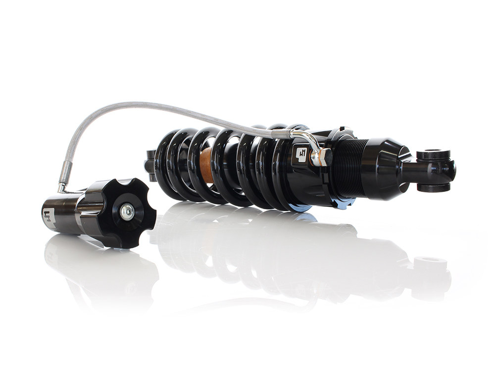 465 Series, 13.1in. Rear Shock Absorber with Remote Adjustable Preload & Heavy Duty Spring Rate - Black. Fits Softail 2018up. - Image 4