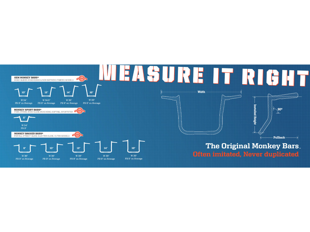 14in. x 1-1/4in. OEM Monkey Handlebar - Gloss Black. - Image 2