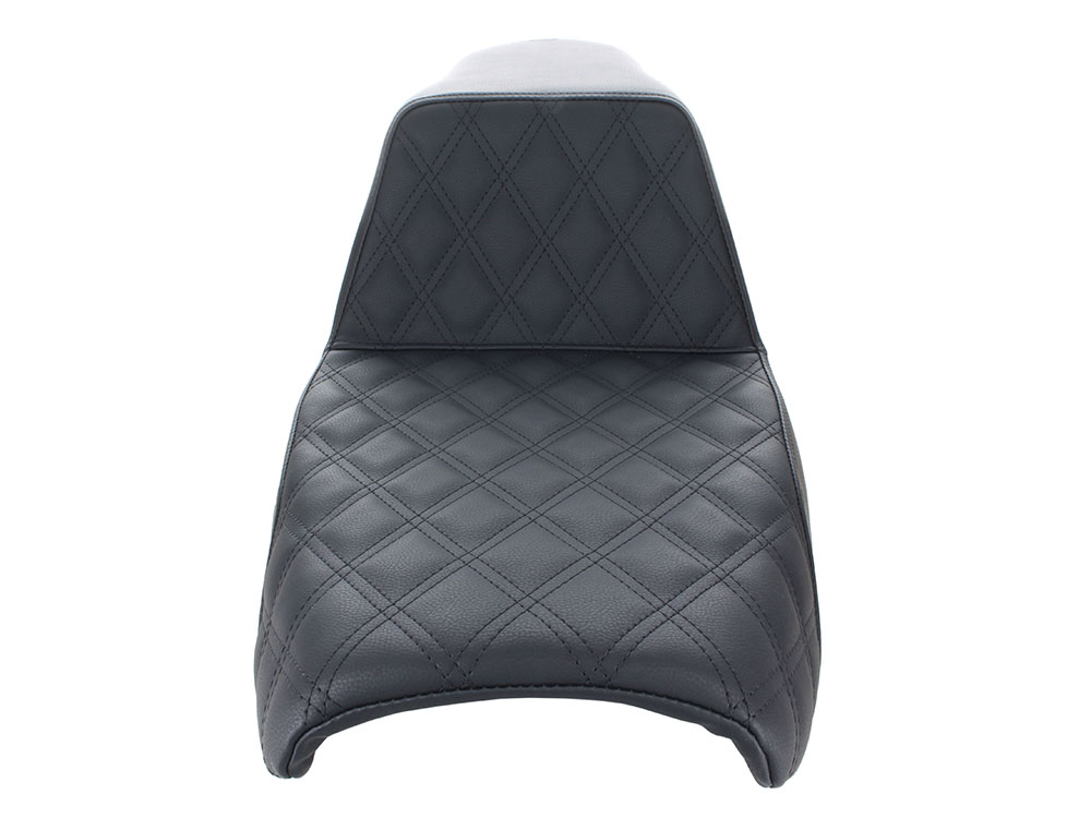 Step-Up Front LS Dual Seat with Black Double Diamond Lattice Stitch. Fits FXR 1982-1994. - Image 2