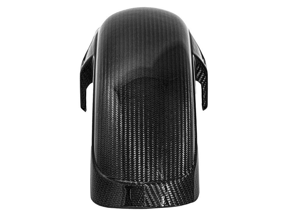 Carbon Front Fender - Gloss Finish. Fits Mid-Glide Dyna 2006-2017, Softail Street Bob 2018up & Standard 2020-2024 with 19in. Front Wheel. Also Fits Softail Low Rider S 2020up & Low Rider ST 2022up with Adapter - Image 3