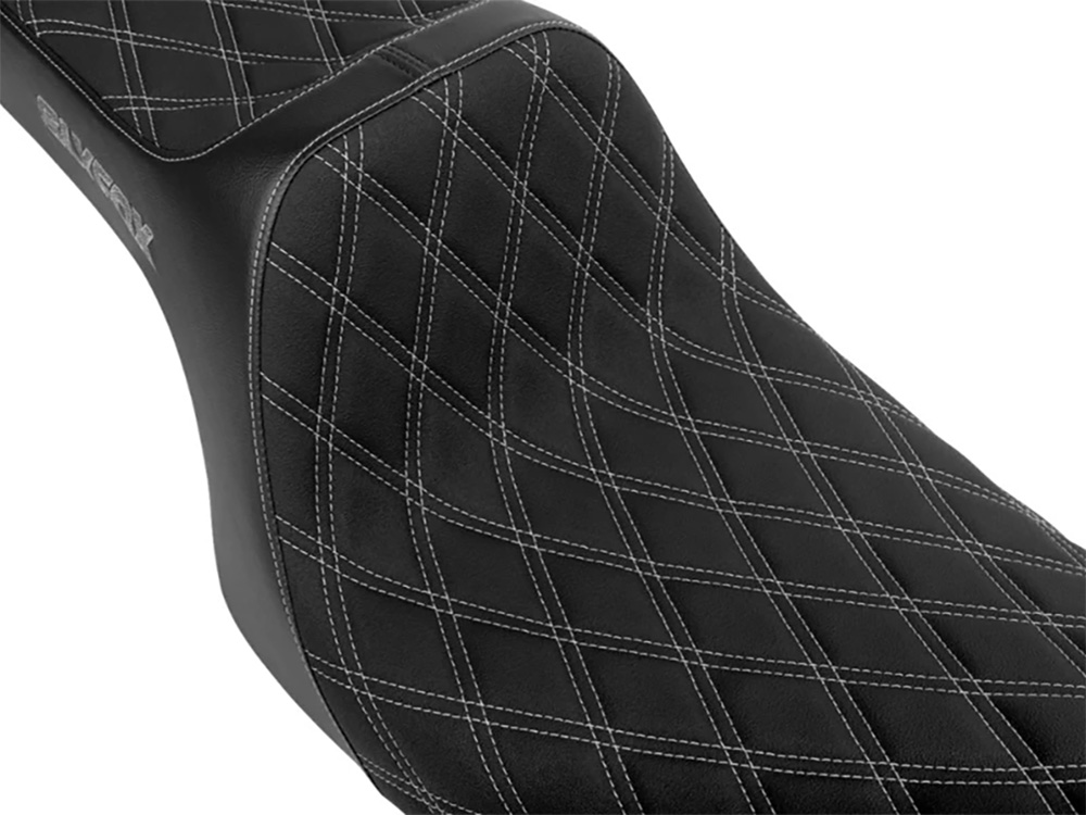 Highnoon Dual Seat with Grey Double Diamond Stitch. Fits Most Touring 2008-2024 - Image 2