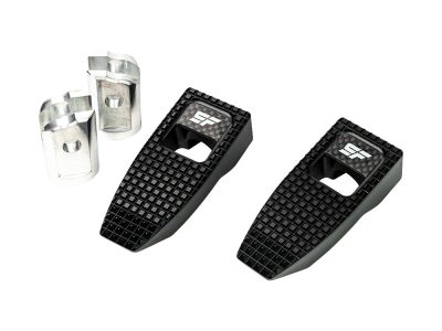Slim Speed Footpegs - Black. Fits Softail 2018up Front Rider