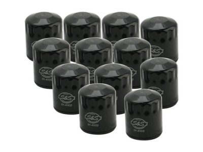 Oil Filters - Black. Fits Twin Cam 1999-2017 & Milwaukee-Eight 2017up. Box of 12.