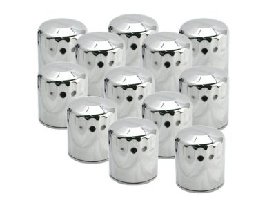 Oil Filters - Chrome. Fits Twin Cam 1999-2017 & Milwaukee-Eight 2017up. Box of 12.