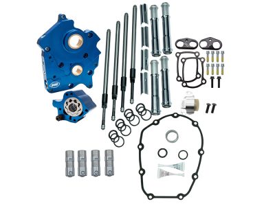 Cam Chest Kit with Chrome Pushrod Kit, No Cam - Suits Chain Drive Camshaft. Fits Touring 2017up & Softail 2018up with Oil Cooled Engines.
