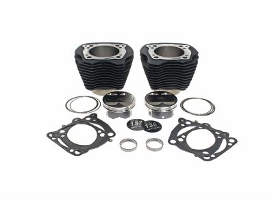 132ci Big Bore Kit with Non-Highlighted Fins & Mid Level Compression - Black. Fits Milwaukee-Eight 2017up 114ci or 117ci Engine