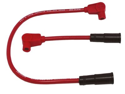 8mm Spark Plug Wire Set - Red. Fits Softail 2000-2017 and Dyna 1999-2017.