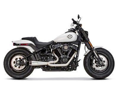 Comp-S 2-into-1 Exhaust - Stainless Steel with Carbon Fiber End Cap. Fits Softail 2018-2024 with Non-240 Rear Tyre.
