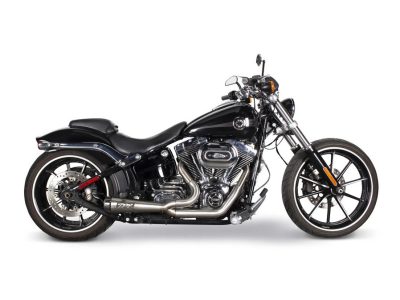 Comp-S 2-into-1 Exhaust - Stainless Steel with Carbon Fiber End Cap. Fits Softail 2000-2017, Rocker 2008-2011 & Breakout 2013-2017
