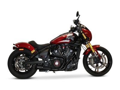Comp-S 2-into-1 Exhaust - Black with Carbon Fiber End Cap. Fits Indian Scout 2025up
