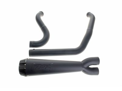 Comp-S 2-into-1 Exhaust - Black with Carbon Fiber End Cap. Fits Softail Breakout & Fat Boy 2025up