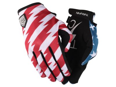 Red & Blue, Stars & Bolts Stealth Gloves - Size 2X-Large