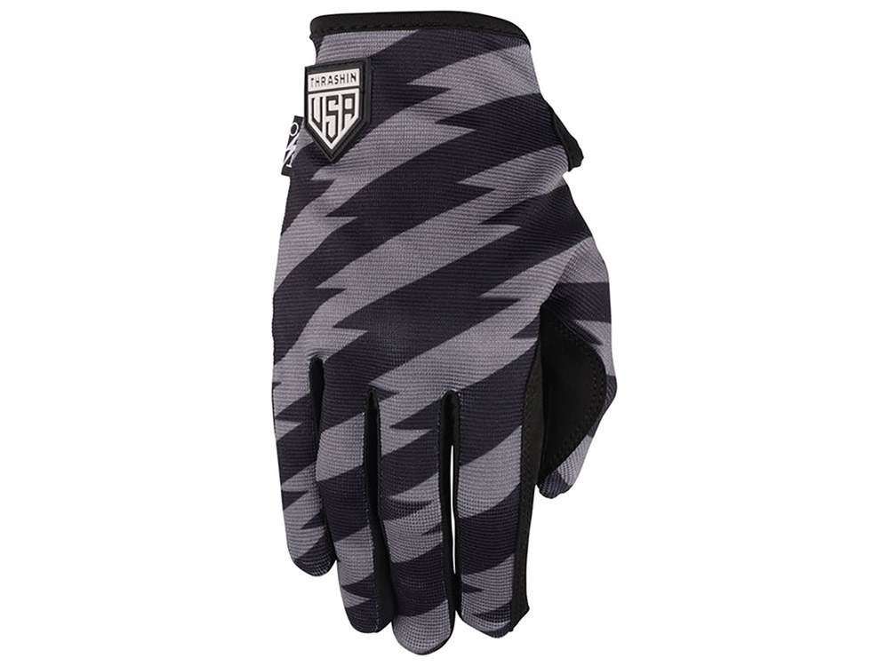 Black & Grey, Stars & Bolts Stealth Gloves - Size Medium - Image 2