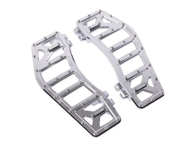 Aggressor Rider Floorboards - Chrome. Fits Touring 1980up, FL Softail 1986-2017 & Dyna Switchback 2012-2016