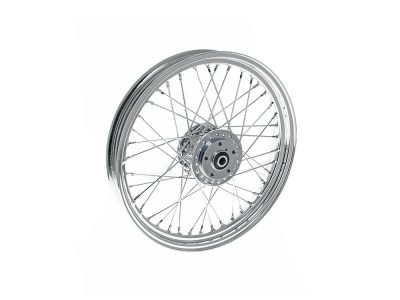 19in. x 2.50in. Front 40 Spoke Cross Laced Wheel - Chrome. Fits Narrow Glide Dyna 1991-1999, FXR 1984-1994 & Sportster 1984-1999.