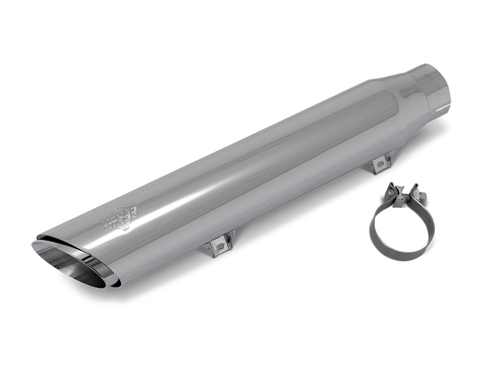 4in. Twin Slash Slip-On Muffler - Chrome. Fits Softail Street Bob, Low Rider S, Low Rider ST & Heritage 2025up - Image 5