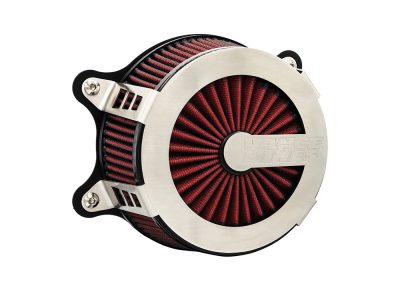 VO2 Cage Fighter Air Cleaner Kit - Brushed Stainless Steel. Fits CVO Touring 2023up, Street Glide & Road Glide 2024up, Touring 2025up & Softail 2025up