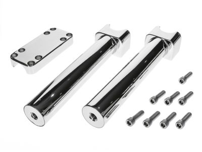 10in. Tall Savage Risers with Top Clamp - Chrome. Fits 1-1/4in. Handlebar.