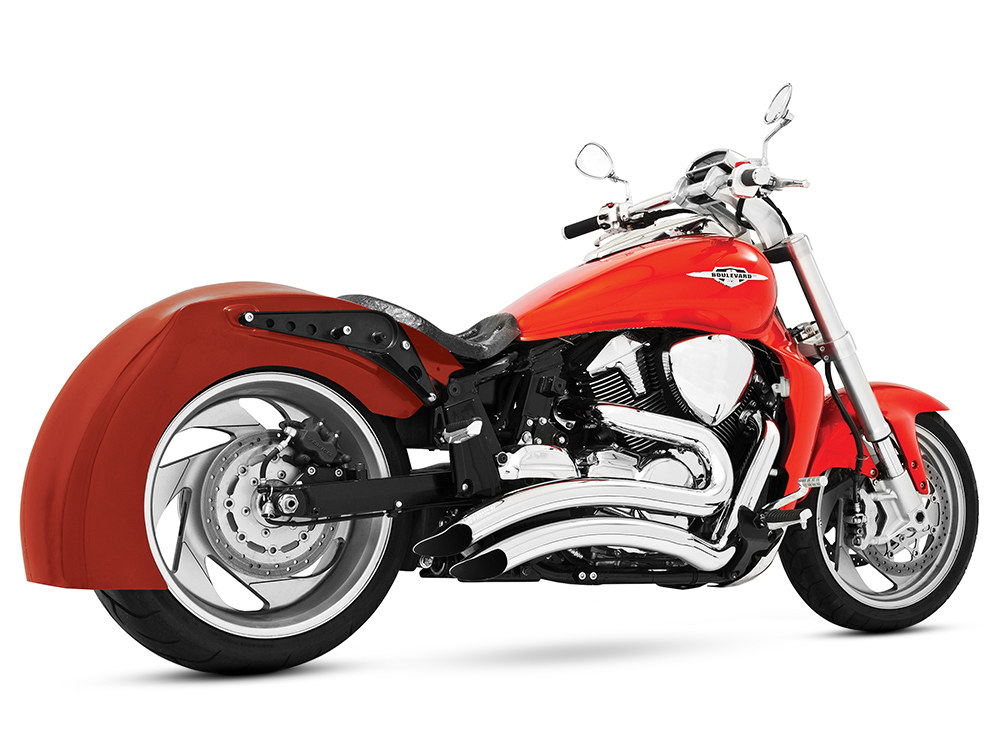 Sharp Curve Radius Exhaust with Chrome Finish. Fits Suzuki M109R 2006up. - Freedom Performance Exhaust