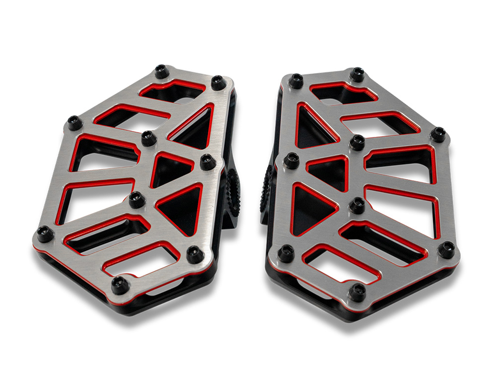 NXL Redline Mini Floorboards without Adapters - Black, Red & Stainless - Kodlin